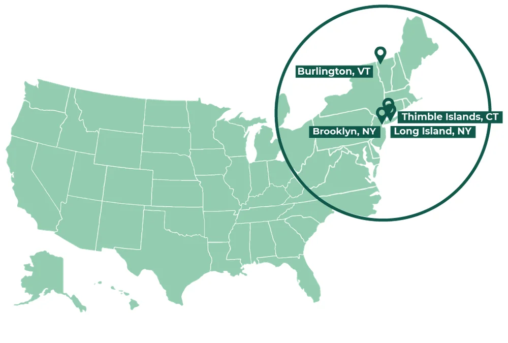 Map of the Northeastern U.S. locations filmed to date